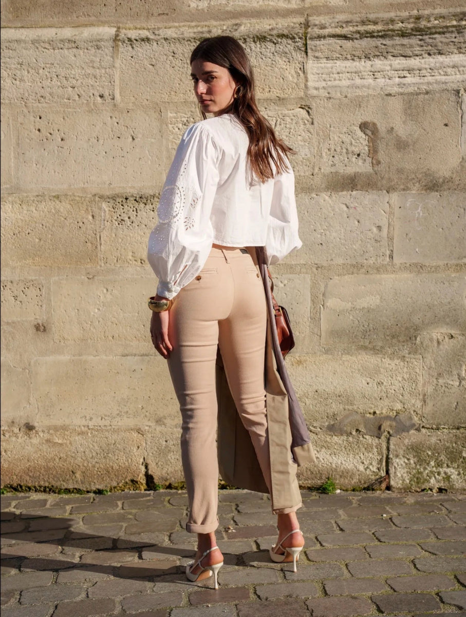 Chino en coton beige - RIVE GAUCHE