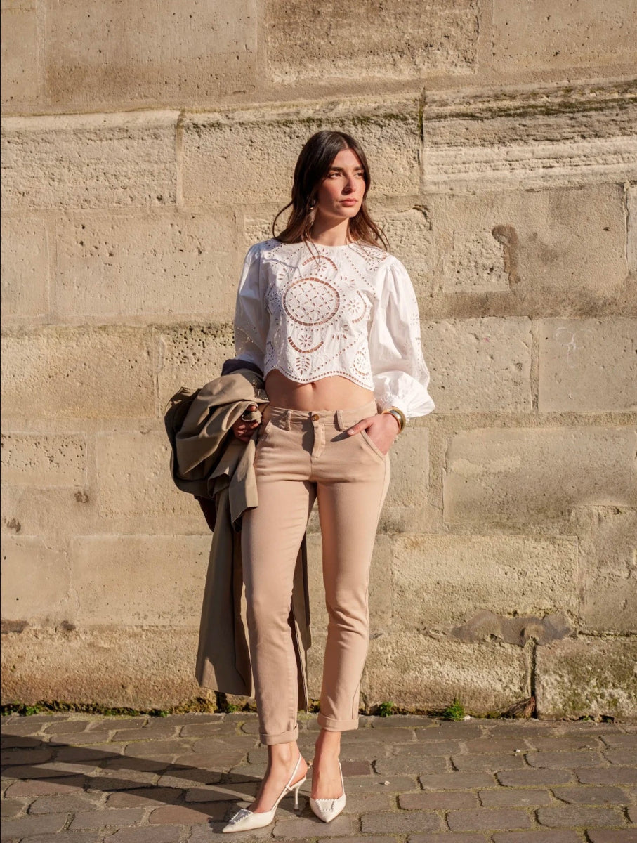 Chino en coton beige - RIVE GAUCHE