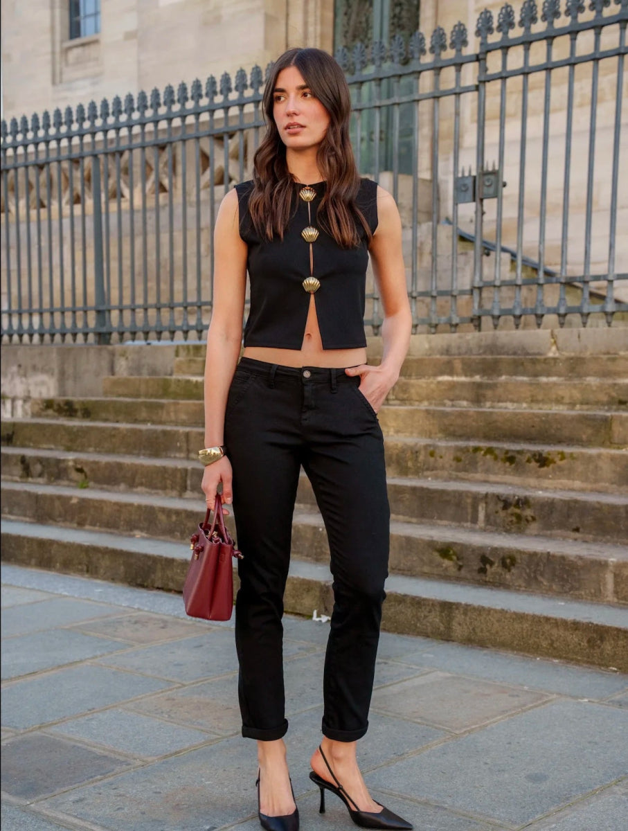 Chino en coton noir - RIVE GAUCHE