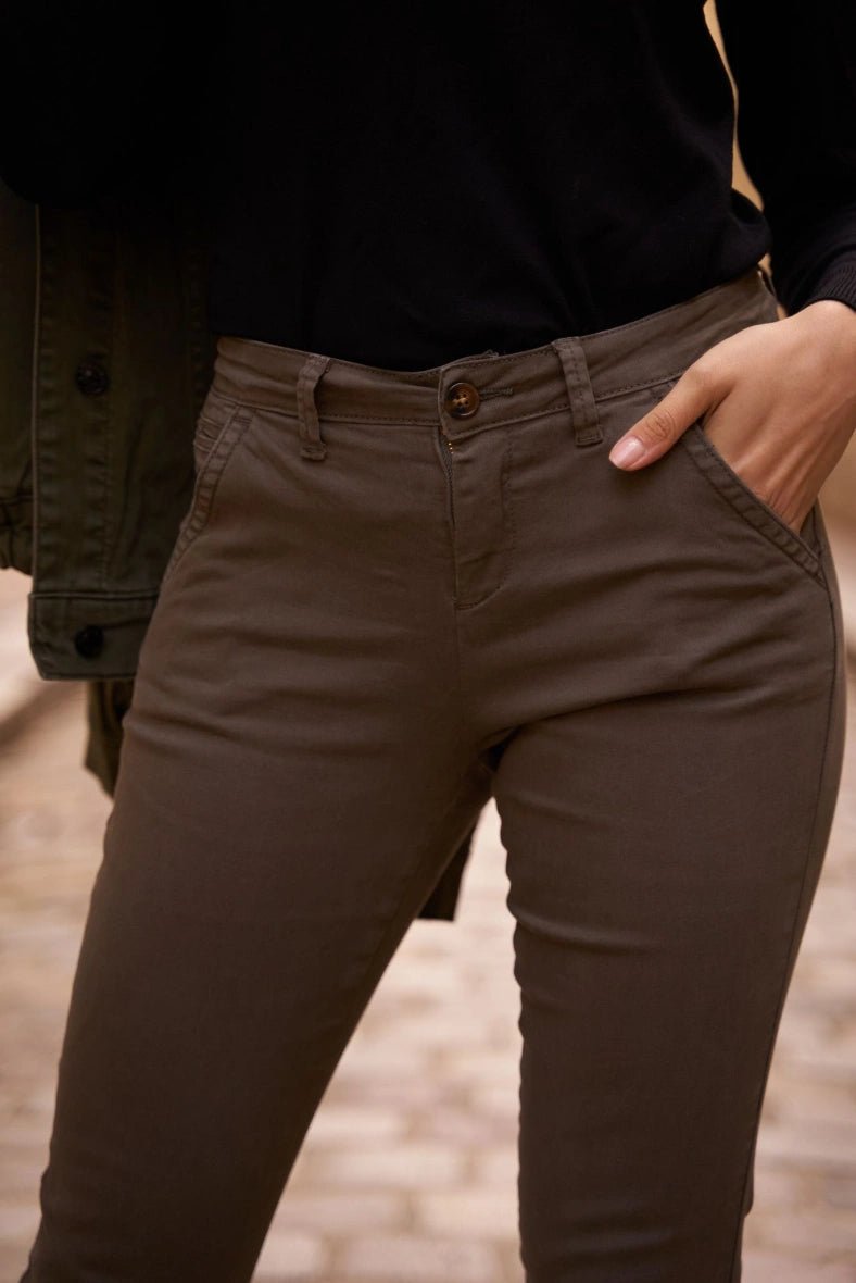 Chino en coton olive - RIVE GAUCHE