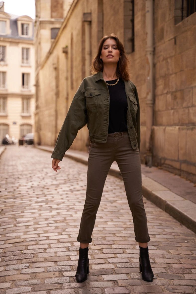 Chino en coton olive - RIVE GAUCHE