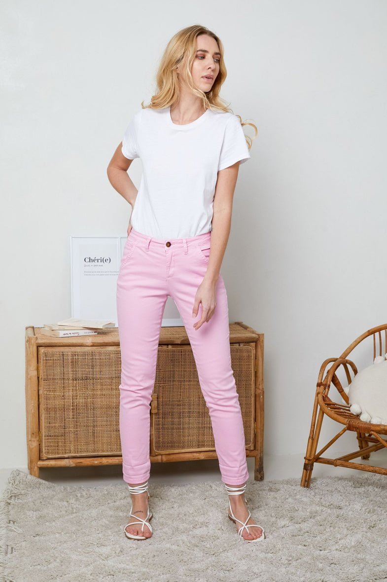 Chino en coton rose - RIVE GAUCHE
