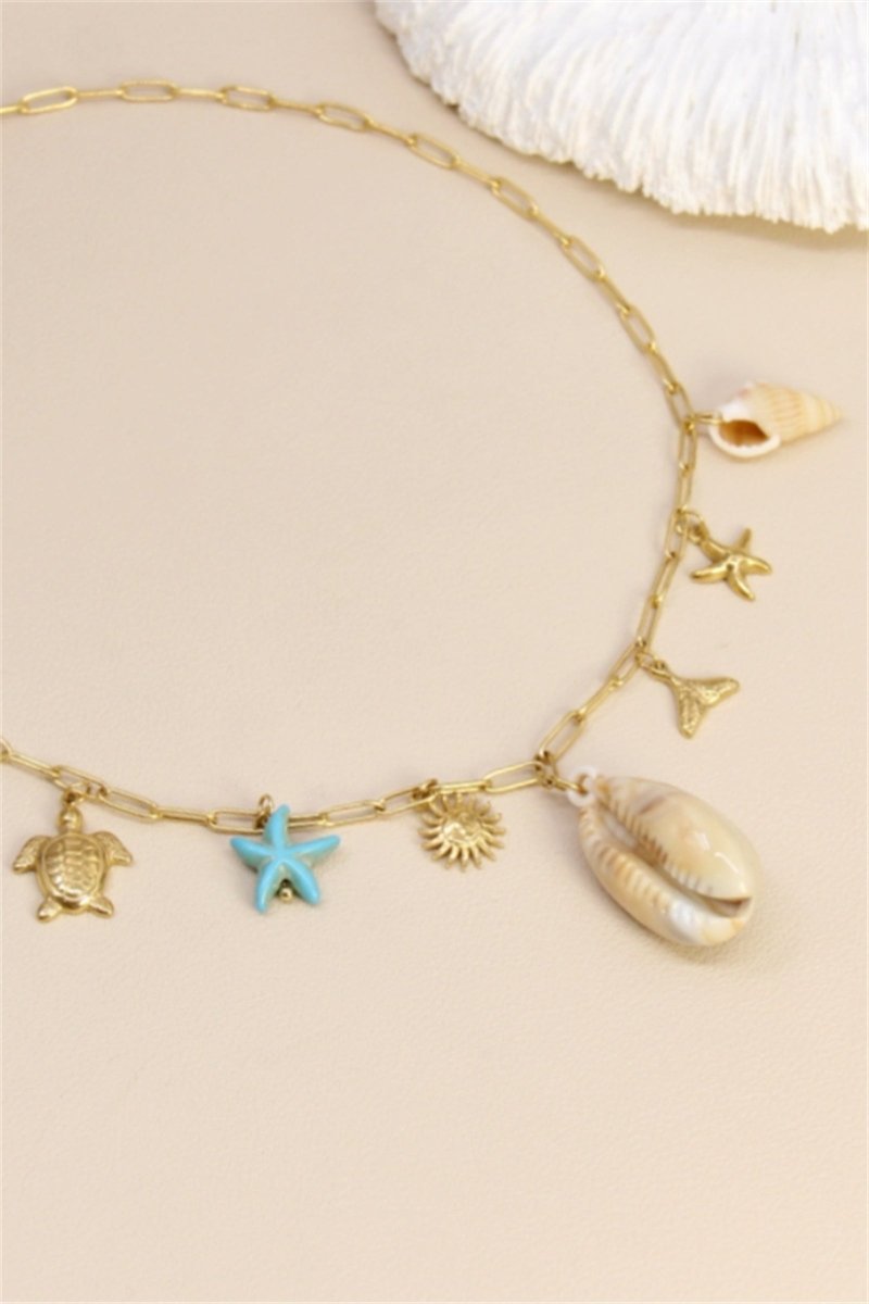 Collier Charms Coquillage & Océan – Acier inoxydable - RIVE GAUCHE