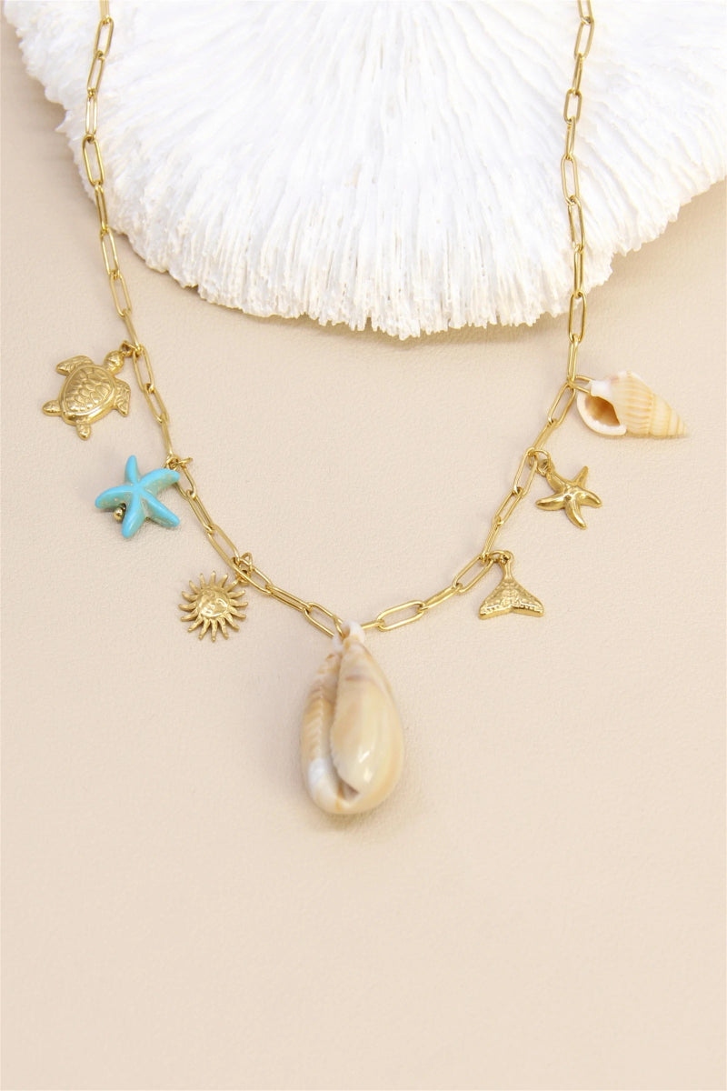 Collier Charms Coquillage & Océan – Acier inoxydable - RIVE GAUCHE