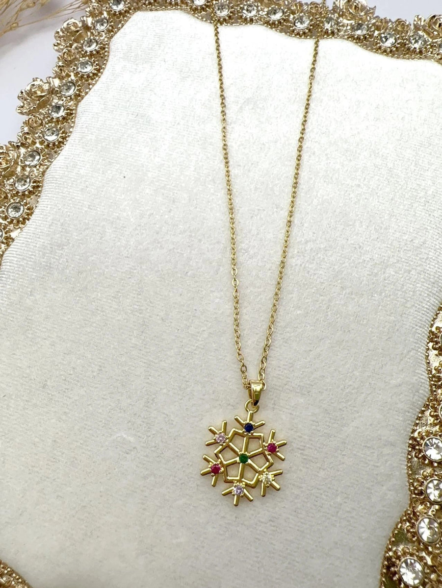 Collier en acier inoxydable flocon collection Noël - RIVE GAUCHE