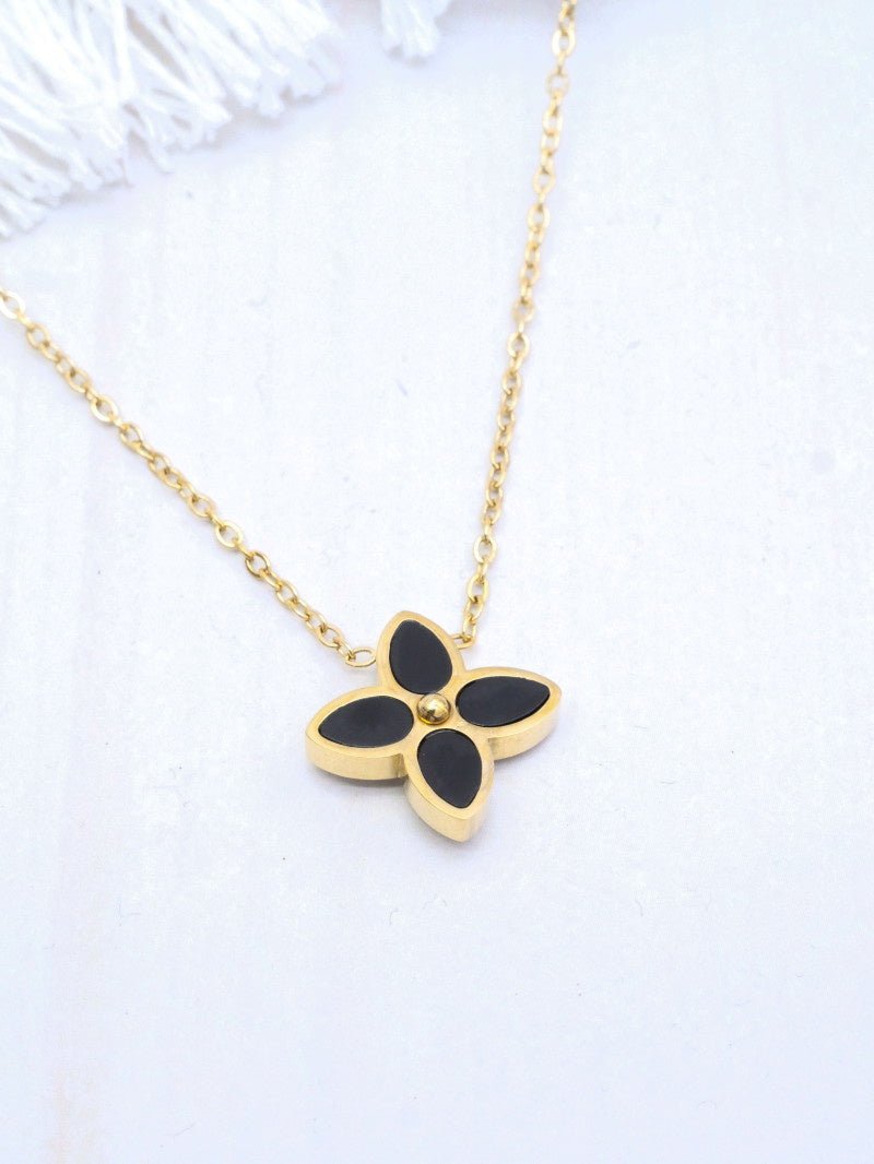 Collier en acier inoxydable pendentif fleur - RIVE GAUCHE