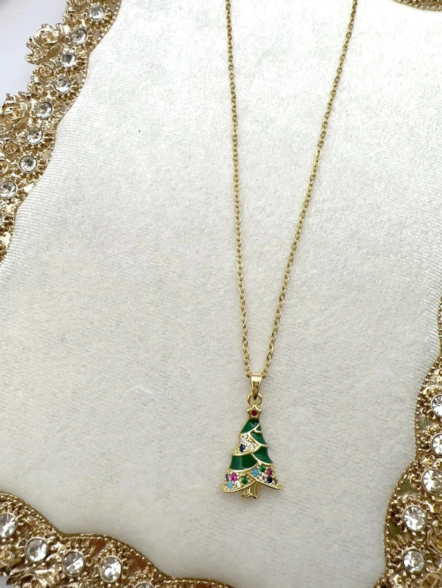 Collier en acier inoxydable sapin collection Noël - RIVE GAUCHE