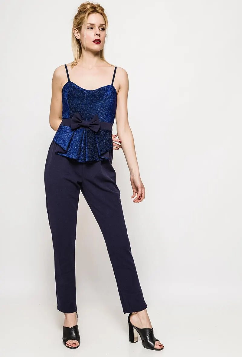 Combinaison avec nœud et paillette marine - RIVE GAUCHE
