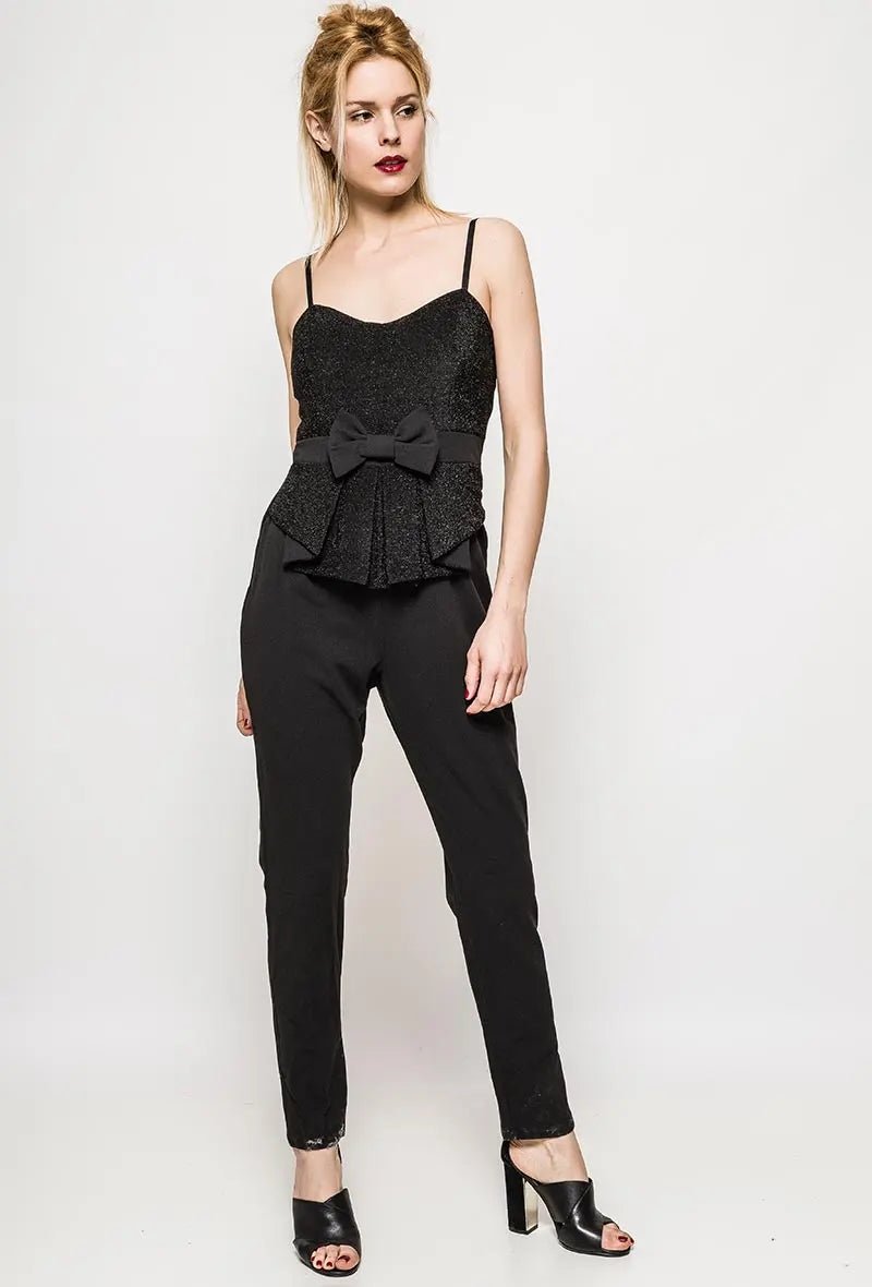 Combinaison avec nœud et paillette noir - RIVE GAUCHE