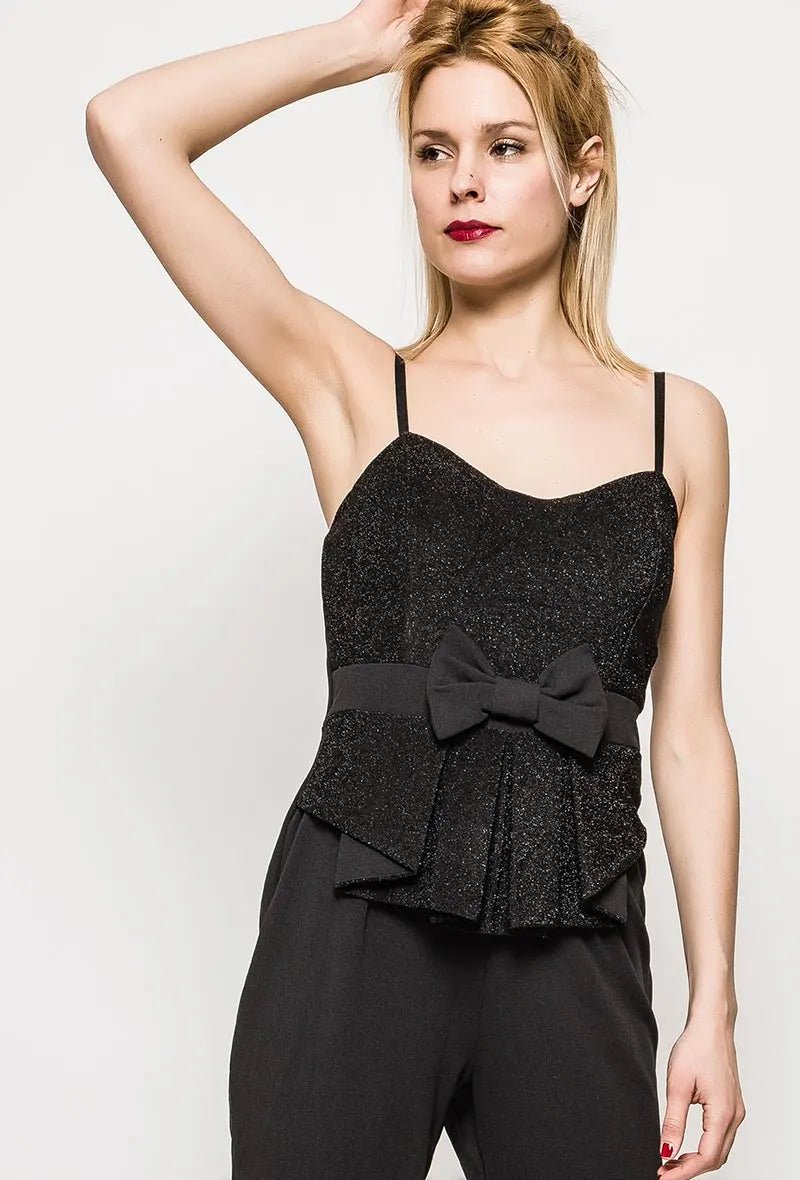 Combinaison avec nœud et paillette noir - RIVE GAUCHE