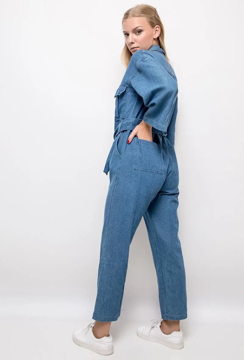 Combinaison en denim brut avec ceinture - RIVE GAUCHE