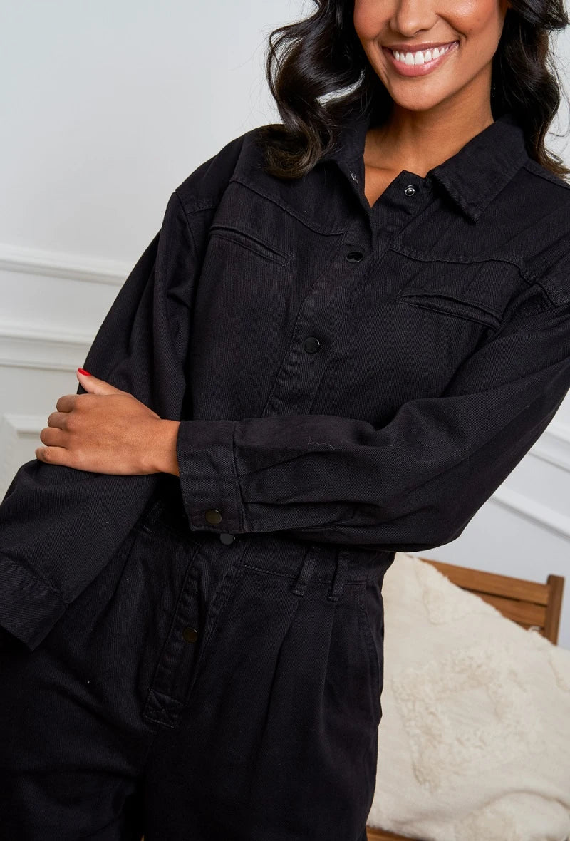 Combinaison en denim noir - RIVE GAUCHE