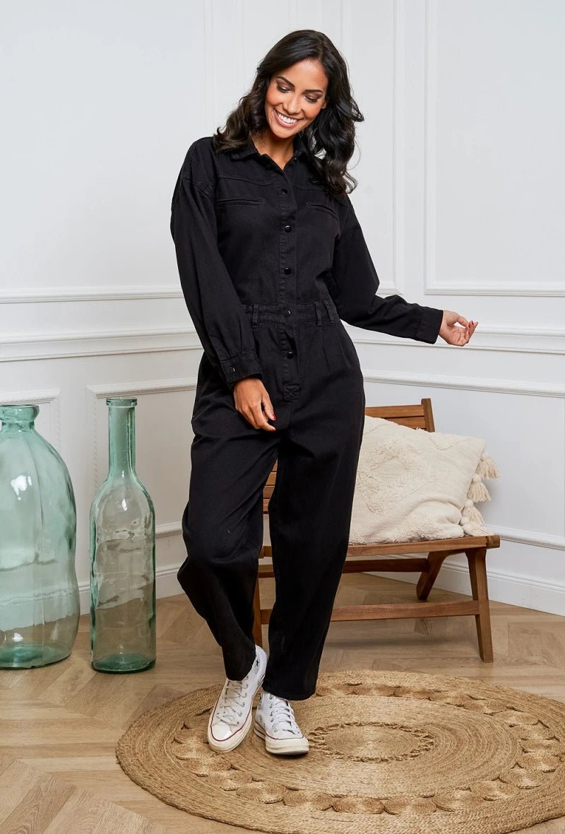 Combinaison en denim noir - RIVE GAUCHE