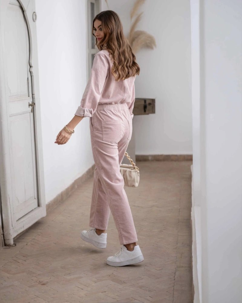 Combinaison en velours côtelé rose - RIVE GAUCHE