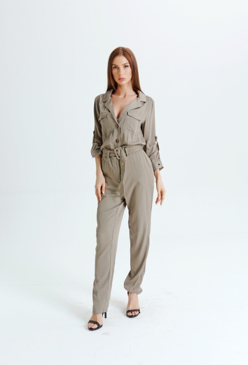 Combinaison longue style safari kaki - RIVE GAUCHE