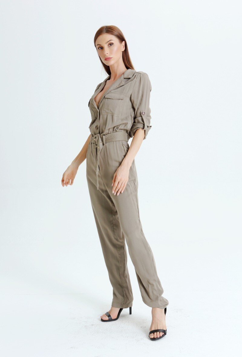 Combinaison longue style safari kaki - RIVE GAUCHE