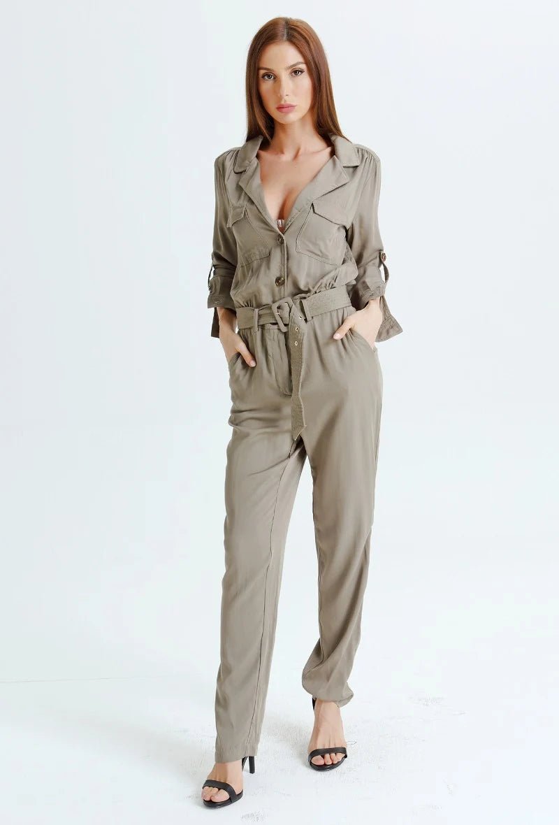 Combinaison longue style safari kaki - RIVE GAUCHE