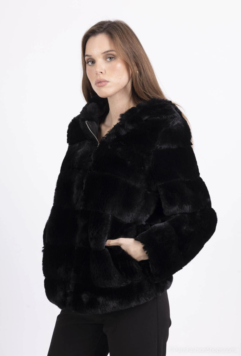 Doudoune à capuche noire - RIVE GAUCHE