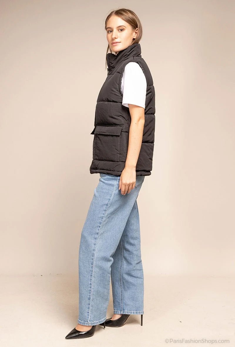 Doudoune à poches sans manches noire - RIVE GAUCHE