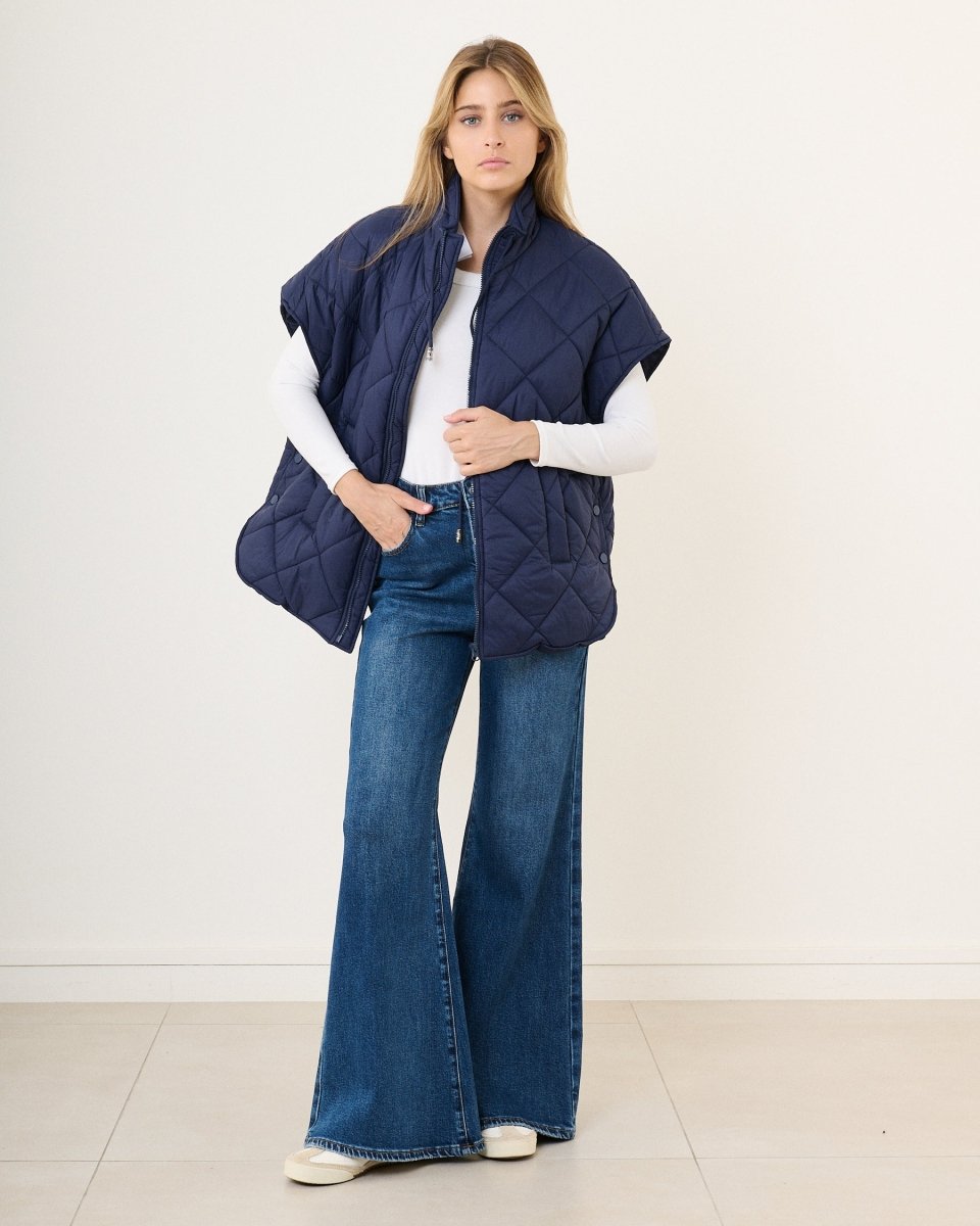 Doudoune bleu marine sans manche matelassée - RIVE GAUCHE