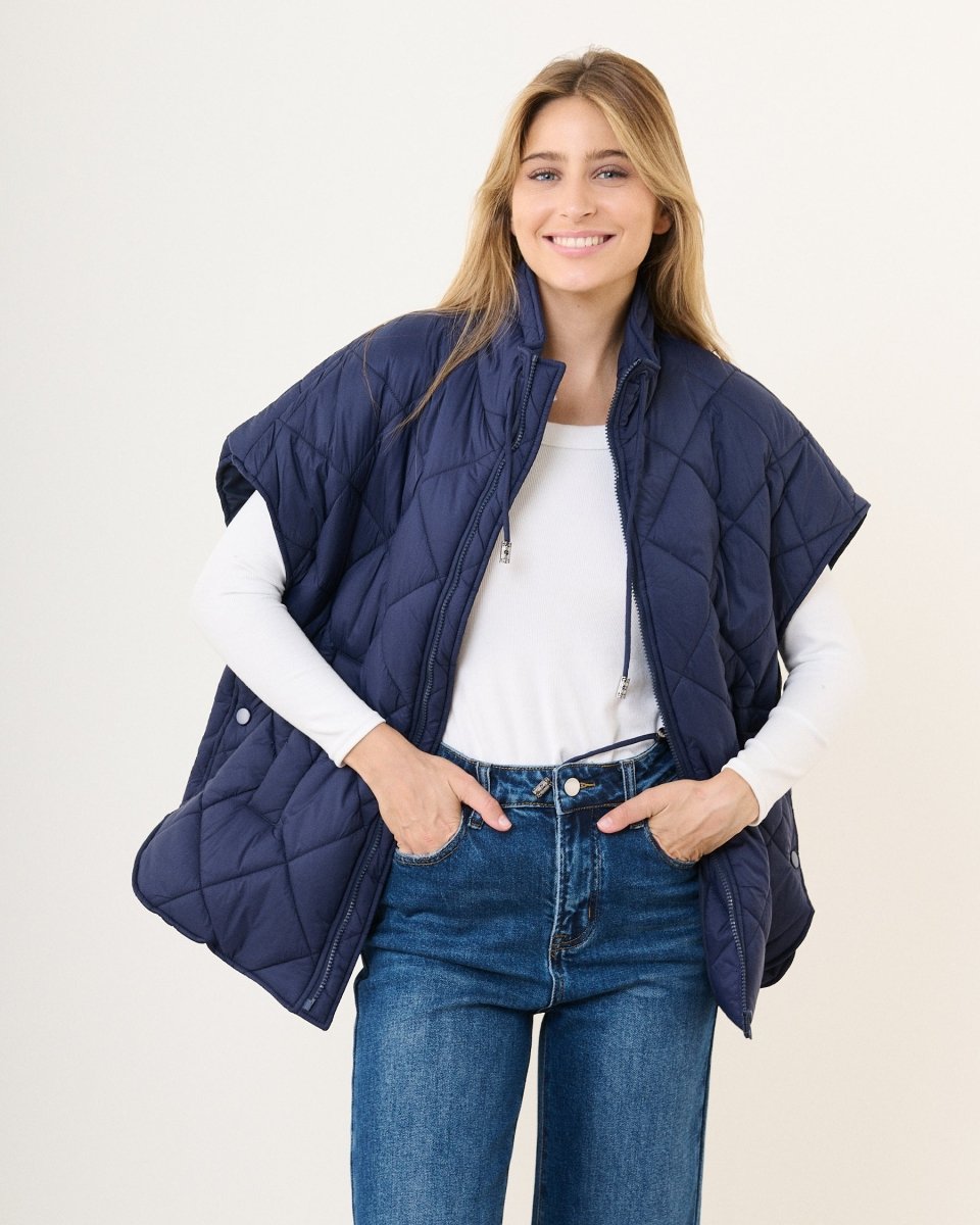 Doudoune bleu marine sans manche matelassée - RIVE GAUCHE