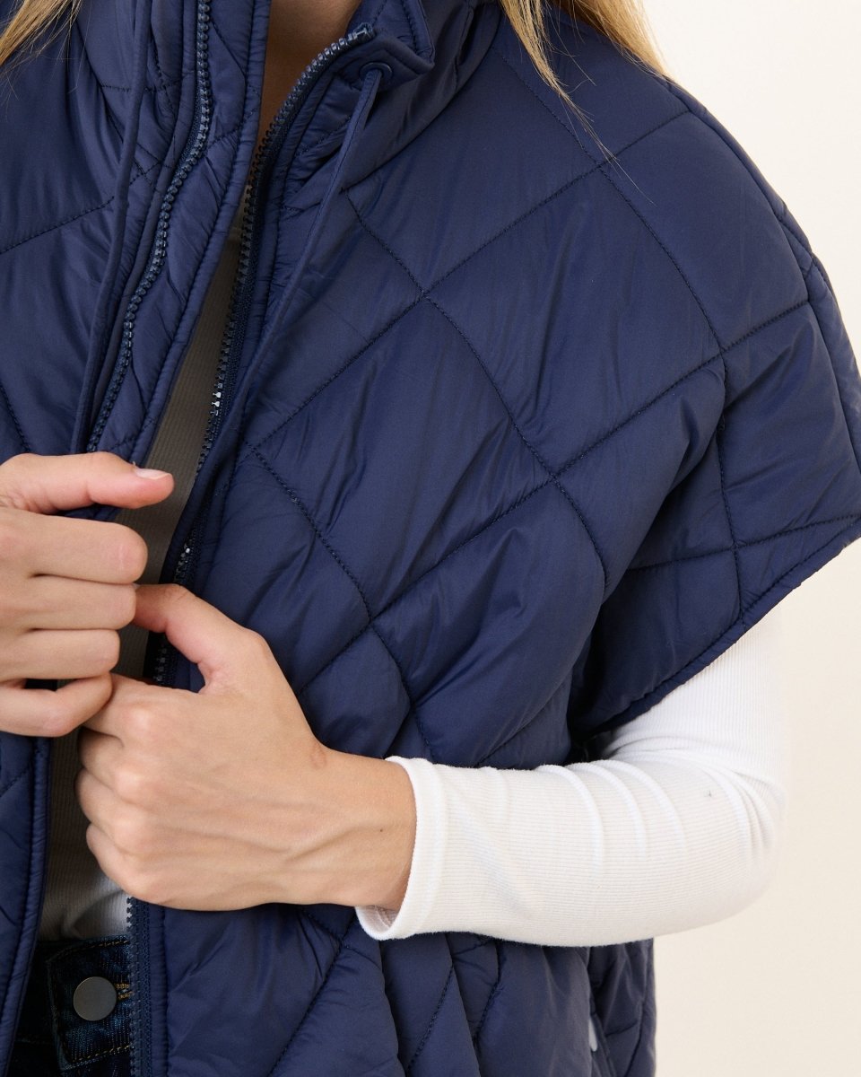 Doudoune bleu marine sans manche matelassée - RIVE GAUCHE