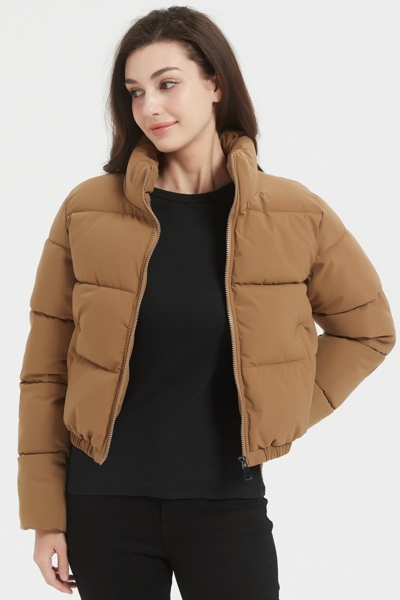 Doudoune courte matelassée camel - RIVE GAUCHE