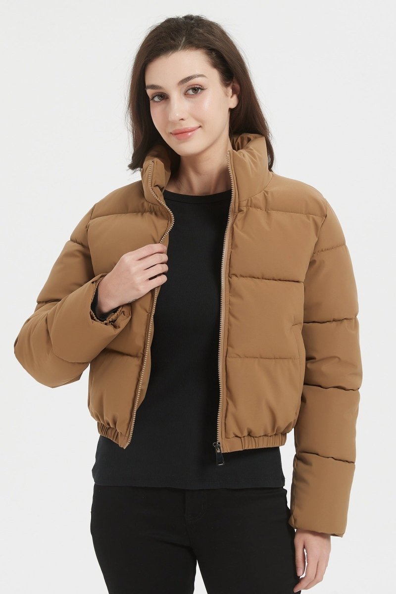 Doudoune courte matelassée camel - RIVE GAUCHE