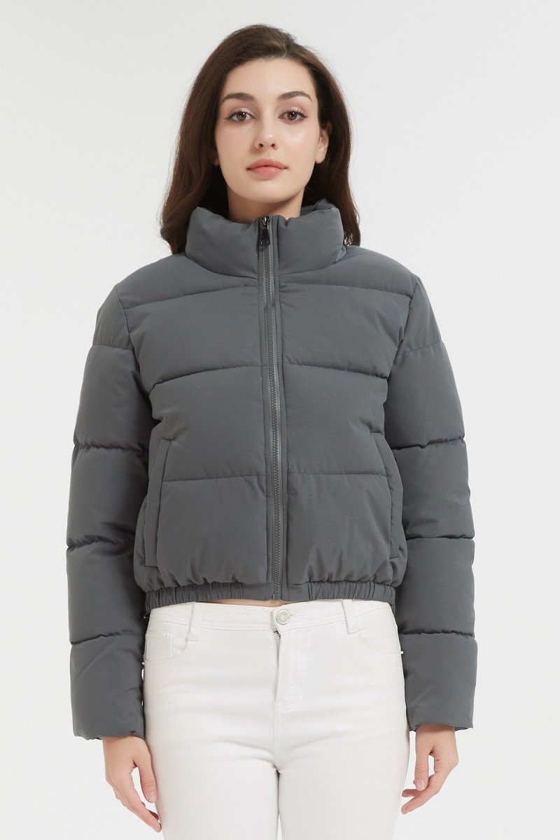 Doudoune courte matelassée gris perle - RIVE GAUCHE