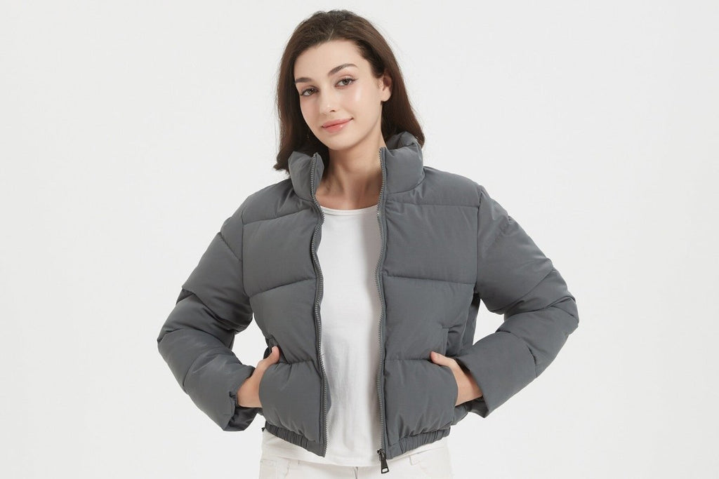 Doudoune courte matelassée gris perle - RIVE GAUCHE