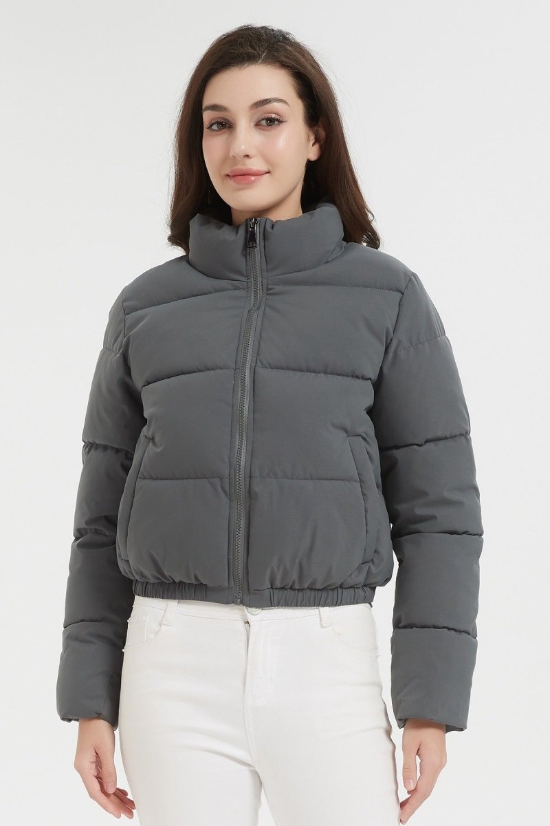 Doudoune courte matelassée gris perle - RIVE GAUCHE