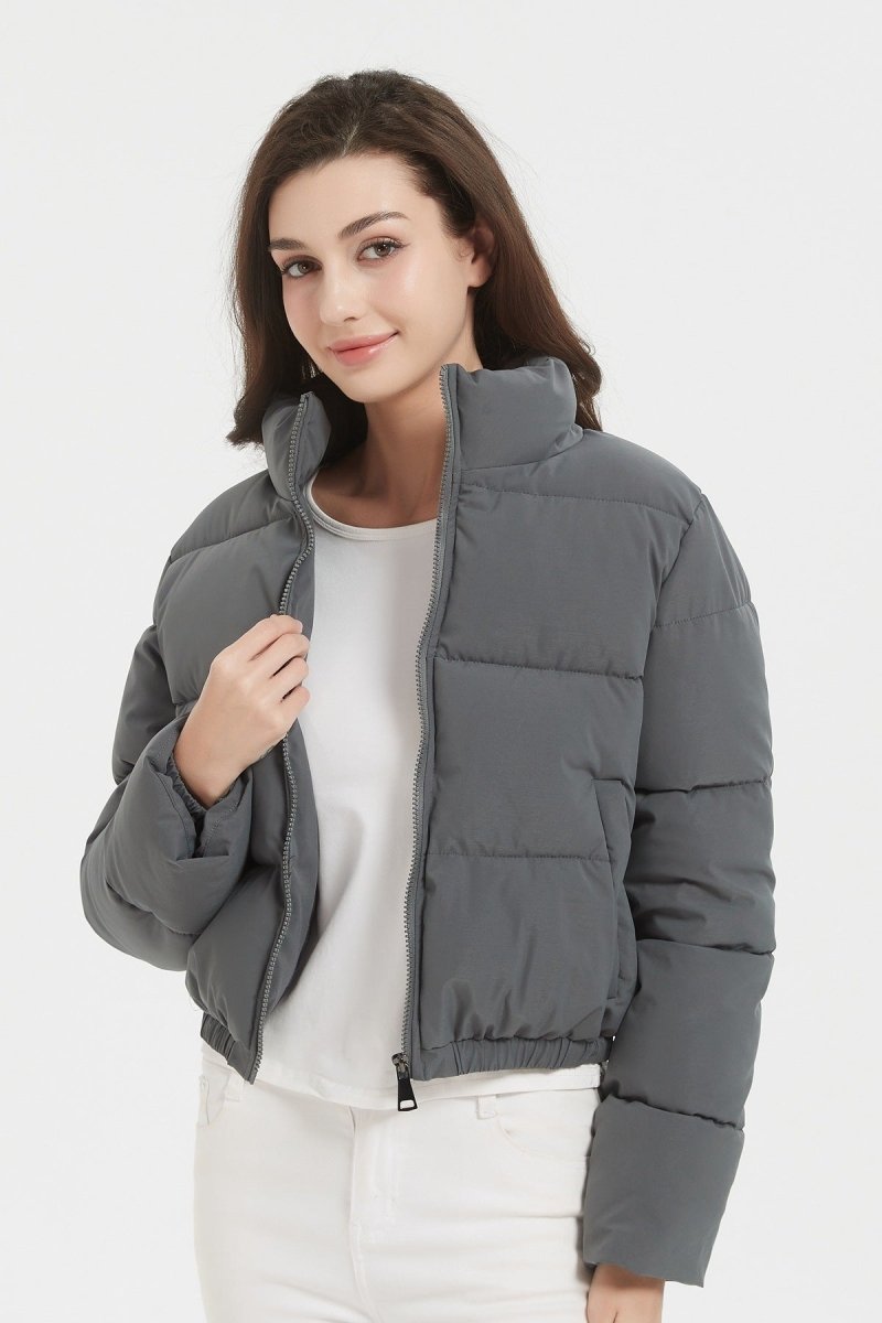 Doudoune courte matelassée gris perle - RIVE GAUCHE