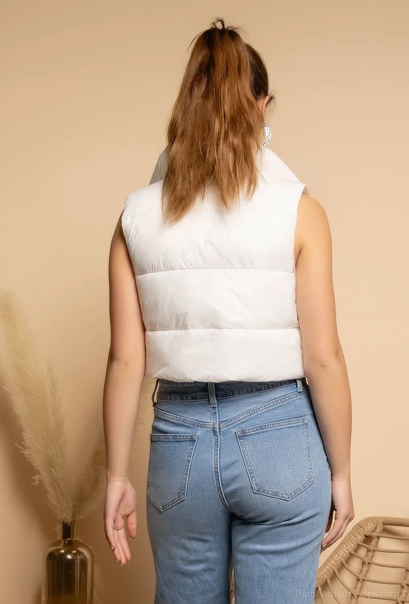 Doudoune courte sans manches écrue - RIVE GAUCHE