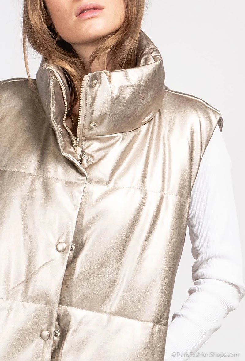 Doudoune dorée sans manches - RIVE GAUCHE