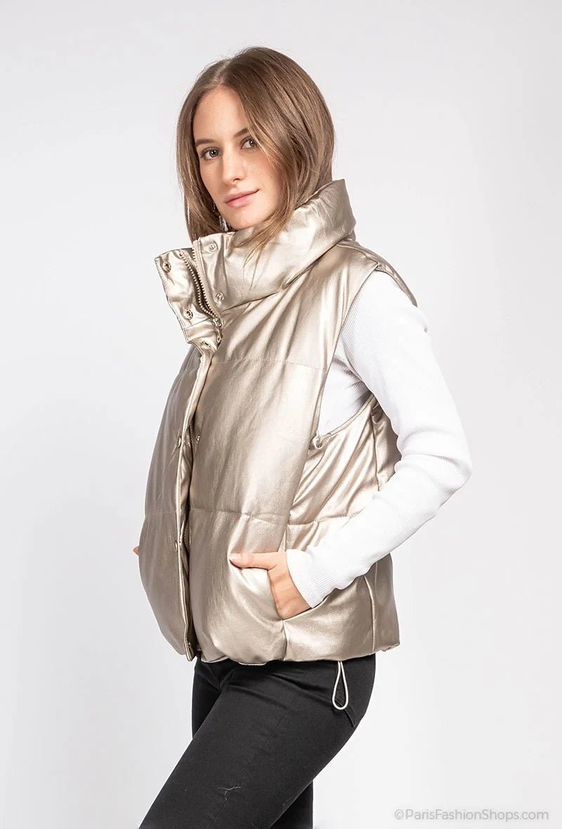 Doudoune dorée sans manches - RIVE GAUCHE