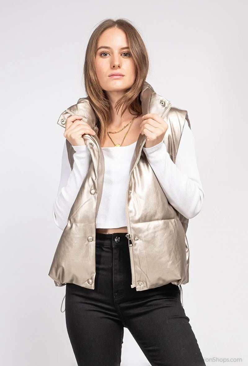 Doudoune dorée sans manches - RIVE GAUCHE