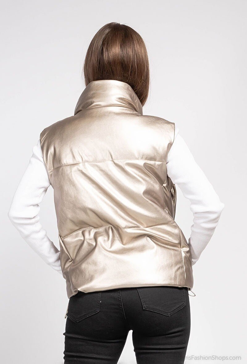 Doudoune dorée sans manches - RIVE GAUCHE