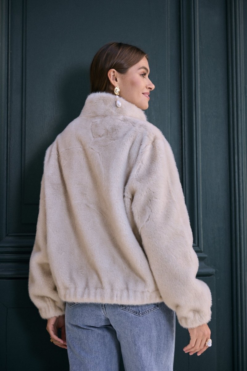 Doudoune en fourrure synthétique avec poches plaquées - RIVE GAUCHE