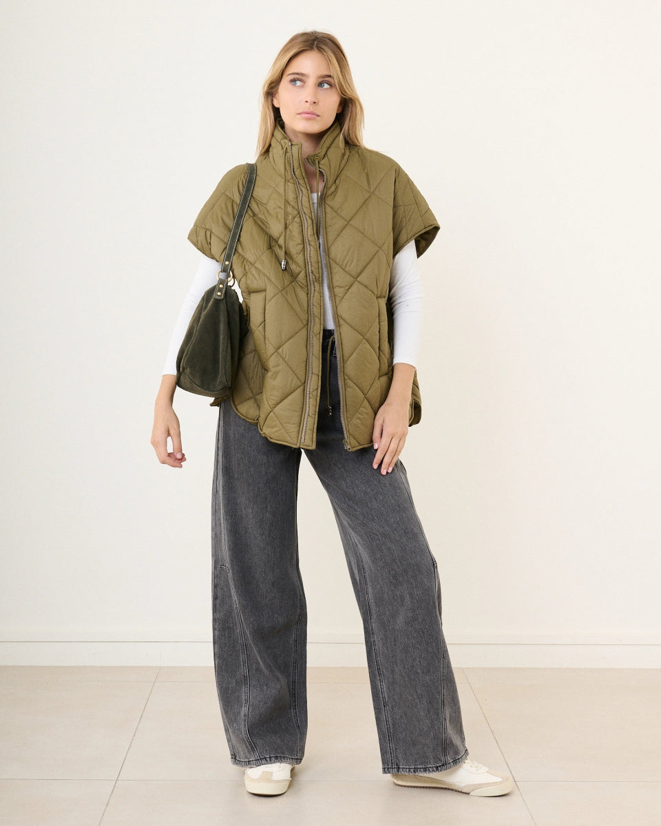 Doudoune kaki sans manche matelassée - RIVE GAUCHE