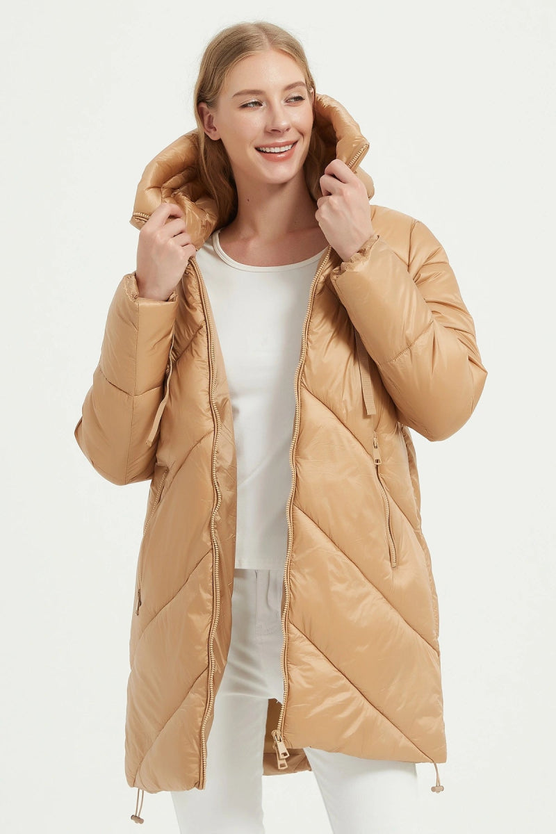 Doudoune longue à capuche camel - RIVE GAUCHE