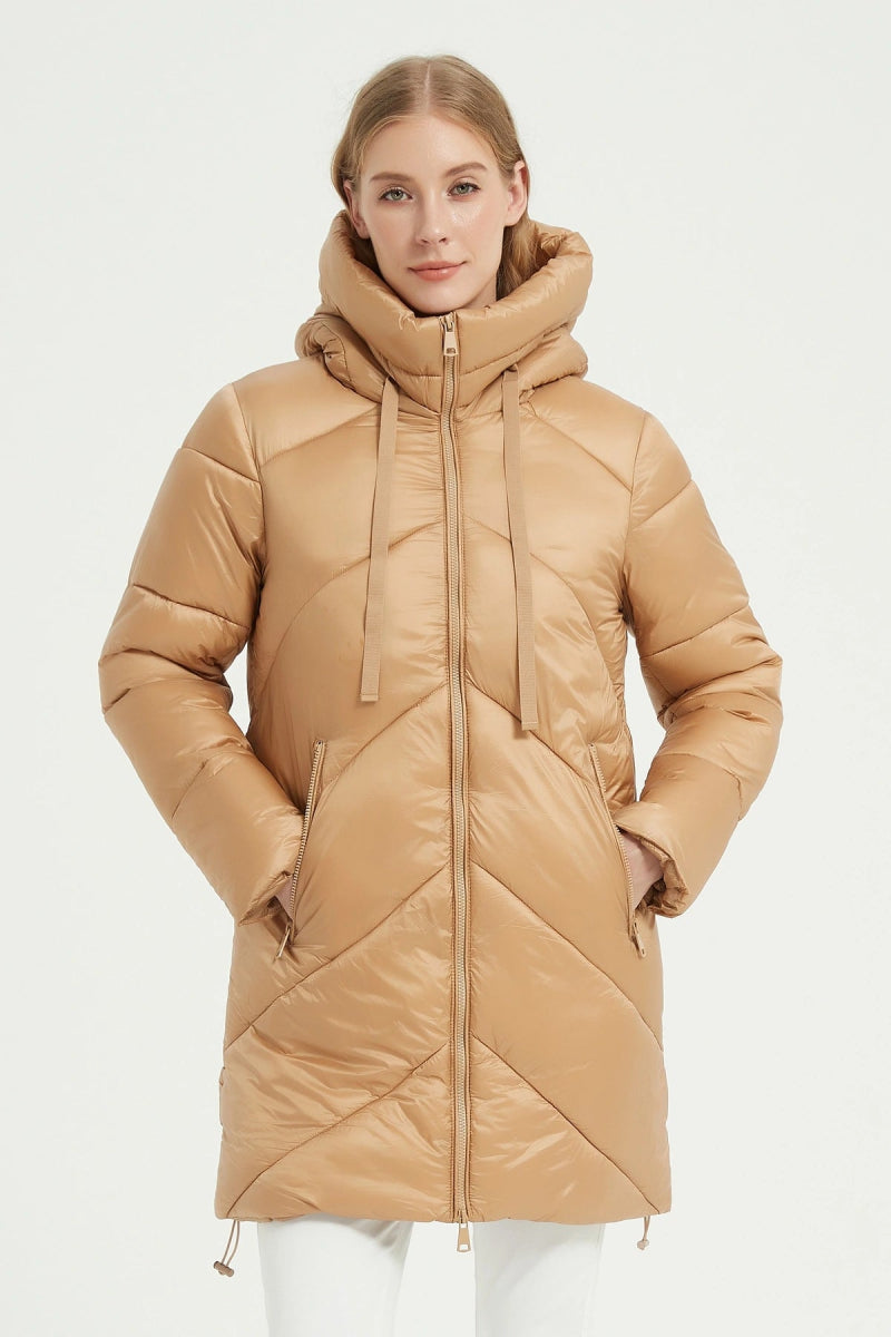 Doudoune longue à capuche camel - RIVE GAUCHE