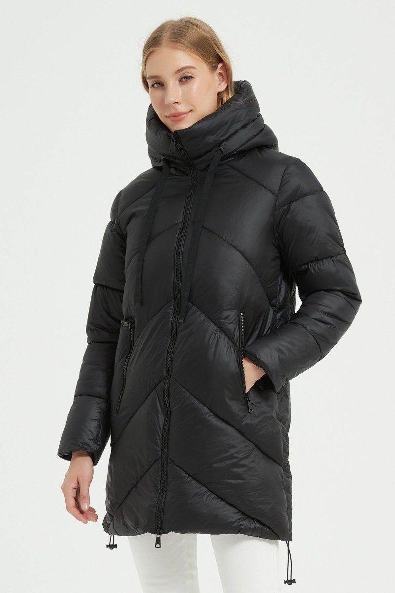 Doudoune longue à capuche noir - RIVE GAUCHE