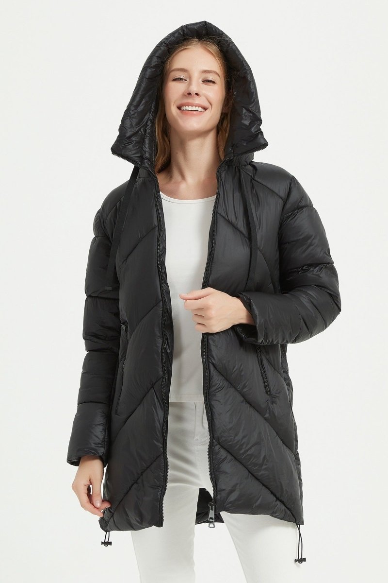 Doudoune longue à capuche noir - RIVE GAUCHE