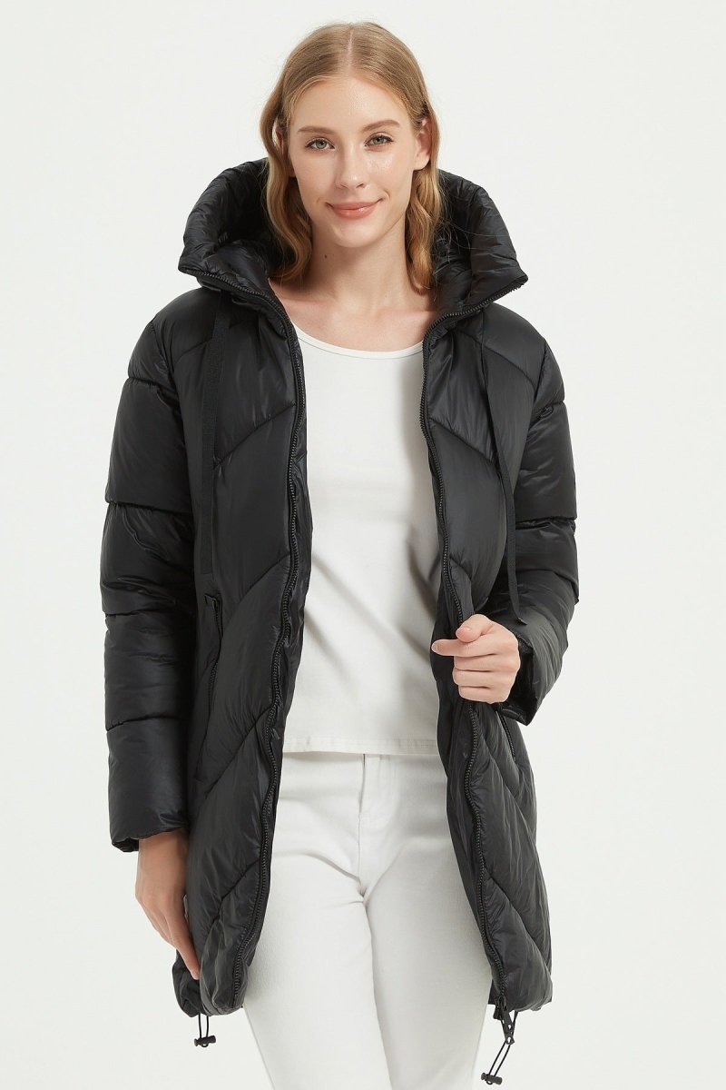 Doudoune longue à capuche noir - RIVE GAUCHE