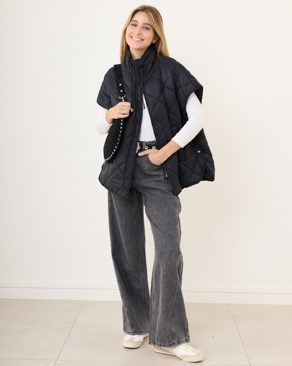 Doudoune noire sans manche matelassée - RIVE GAUCHE