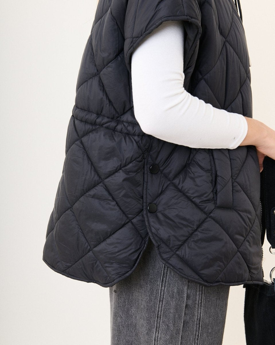 Doudoune noire sans manche matelassée - RIVE GAUCHE