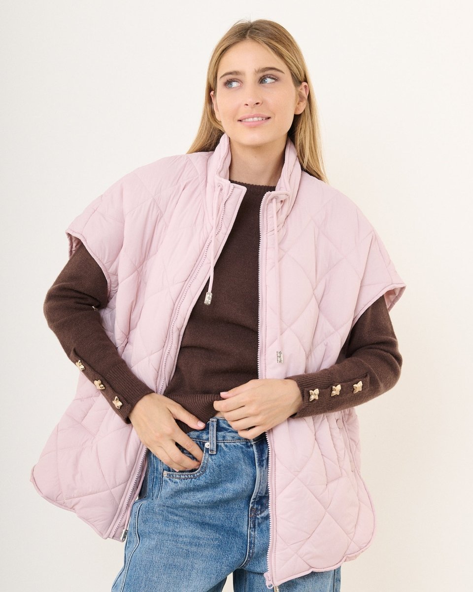 Doudoune rose sans manche matelassée - RIVE GAUCHE