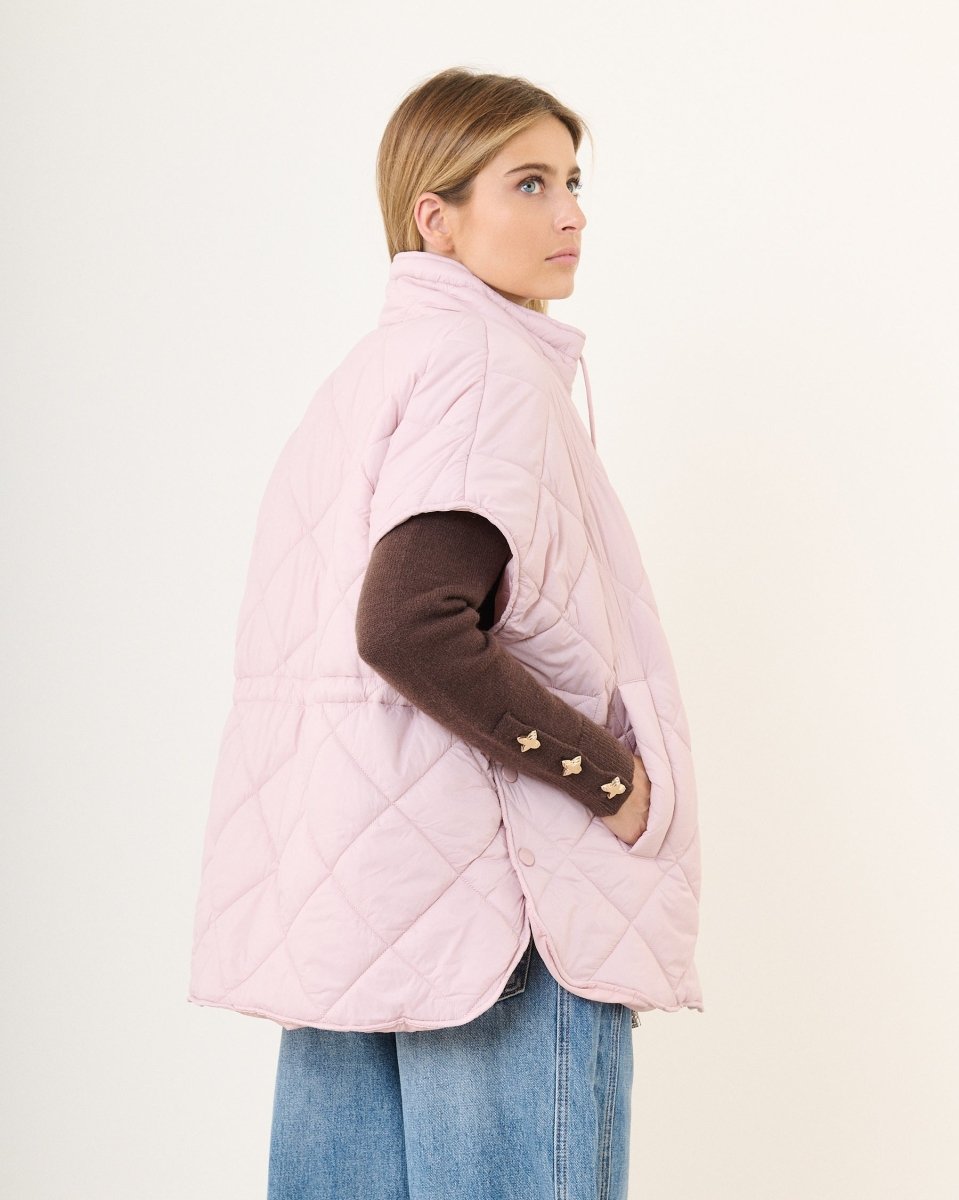 Doudoune rose sans manche matelassée - RIVE GAUCHE