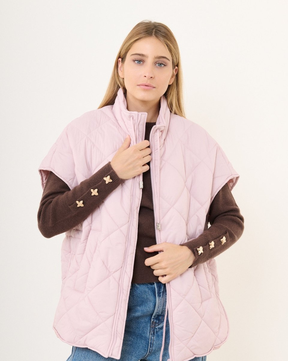 Doudoune rose sans manche matelassée - RIVE GAUCHE