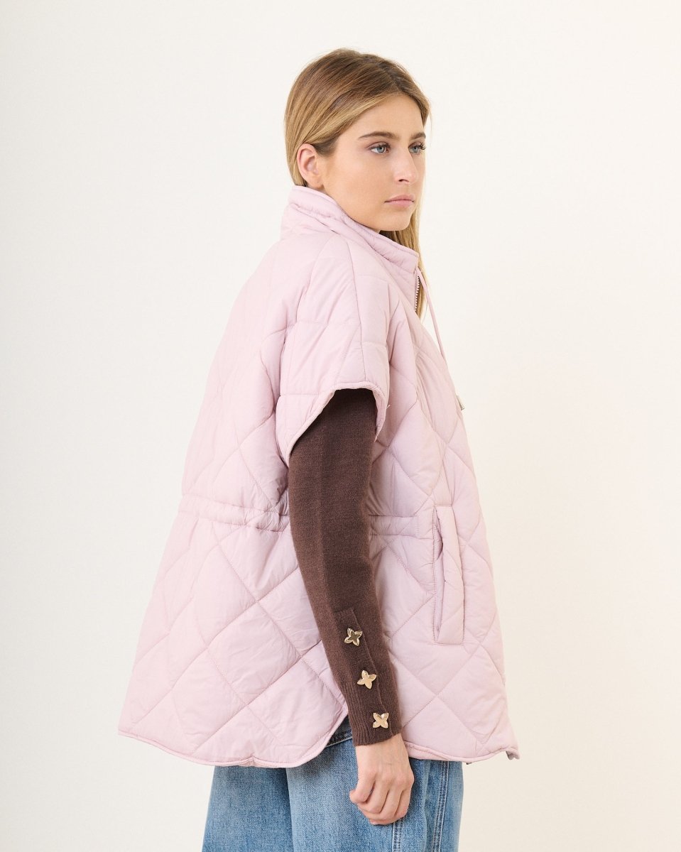 Doudoune rose sans manche matelassée - RIVE GAUCHE